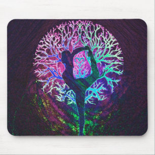 Yoga Tree Peace Rainbow Mouse Mat