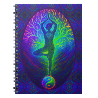 Yoga Tree Peace Rainbow Notebook
