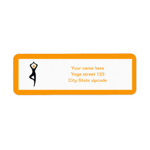 Yoga tree pose black, orange custom