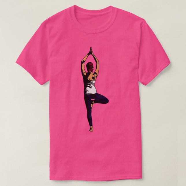 Yoga Tree Pose Vriksasana T-Shirt (Design Front)