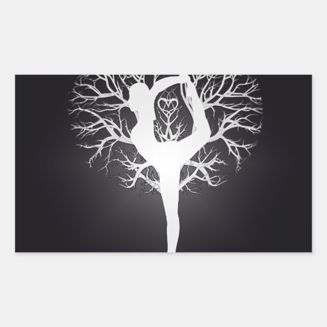 Yoga Tree Rectangular Sticker (Front)
