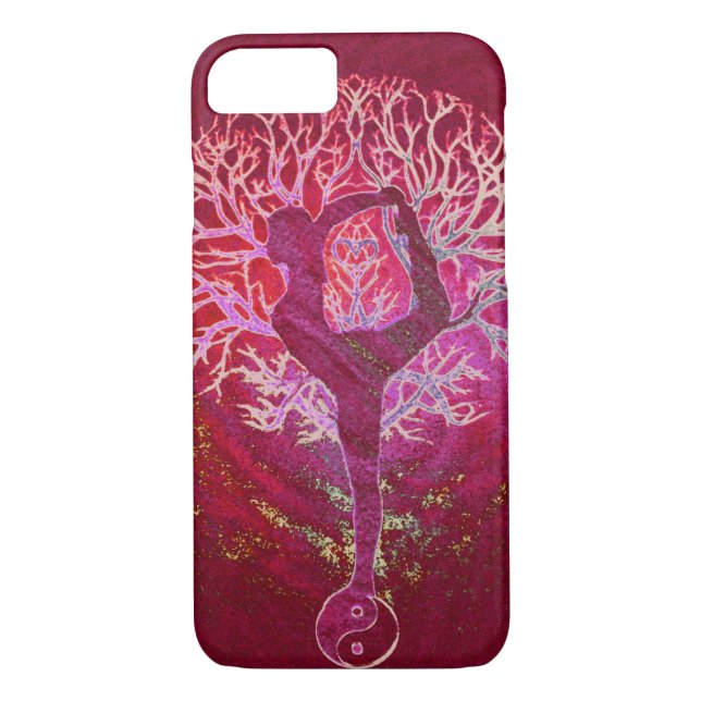Yoga Tree -  Red, Pink, Gold Case-Mate iPhone Case (Back)