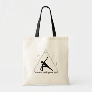 Yoga Triangle Pose Emblem Tote Bag