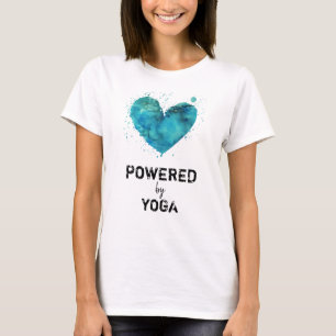 *~* Yoga Turquoise Blue Watercolor Heart T-Shirt