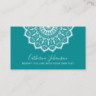 Yoga turquoise Holistic, Mandala Hand drawn Busine Business Card