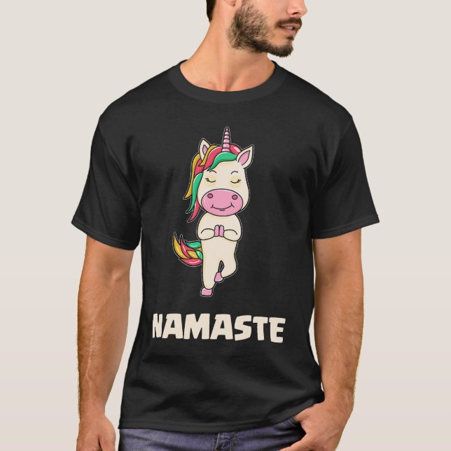 Yoga Unicorn Gymnasitics Namaste   Meditation T-Shirt (Front)