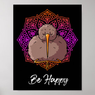 Yoga Unleashed Calm Kiwi Bird Yoga Zen Poster