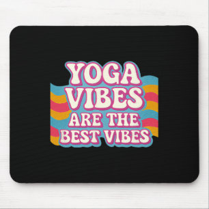 Yoga Vibes Are The Best Vibes Neon Retro Bubble De Mouse Mat