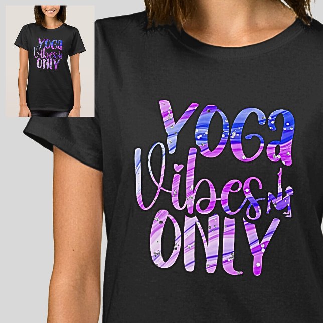 Yoga Vibes Only Blue Mauve Rainbow  T-Shirt (Creator Uploaded)