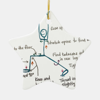 Yoga Warrior 1 Ceramic Tree Decoration