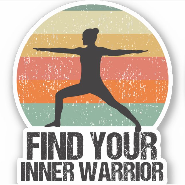 Yoga Warrior 2 Inspirational Quote Sunset Female (Front)