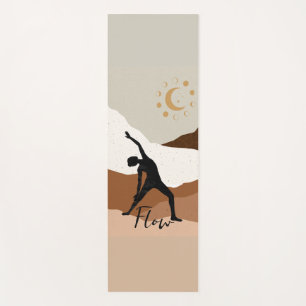 Yoga warrior pose silhouette meditation flow zen mat