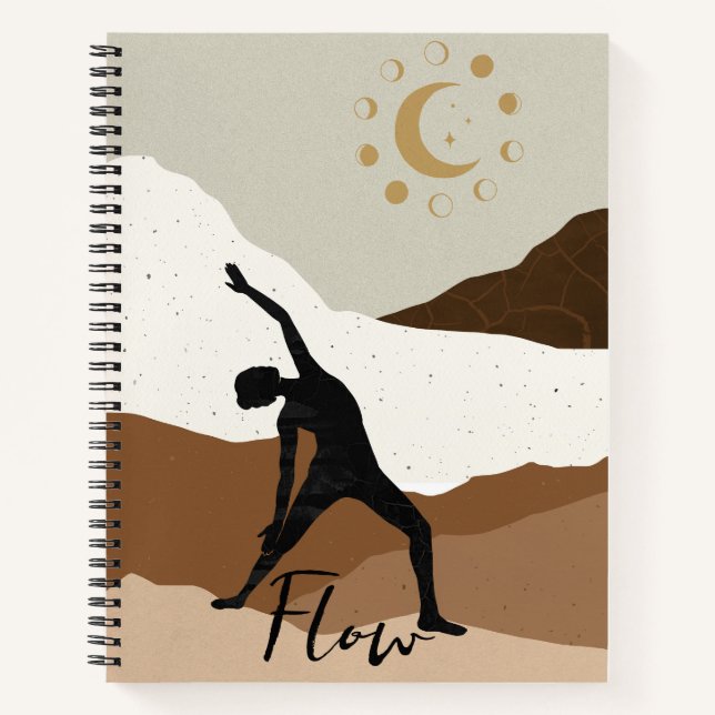 Yoga warrior pose silhouette meditation flow zen notebook (Front)