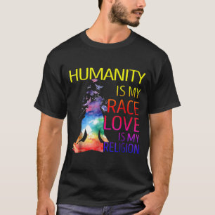 Yoga Watercolor Zen Humanity Is My Race Love Is My T-Shirt