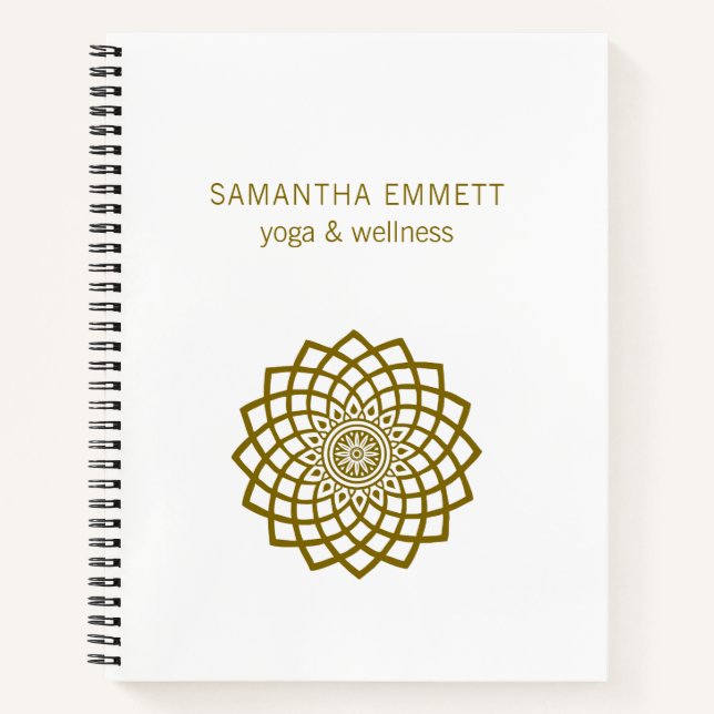 Yoga Wellness Minimalist Mandala Spiral Notebook (Front)