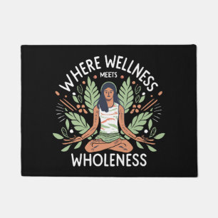 Yoga Where Wellness Meets Wholeness Doormat
