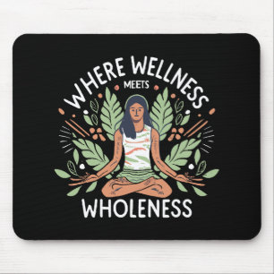 Yoga Where Wellness Meets Wholeness Mouse Mat