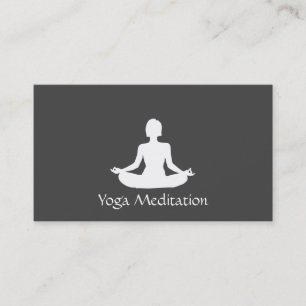Yoga (white) Grey background Business Card