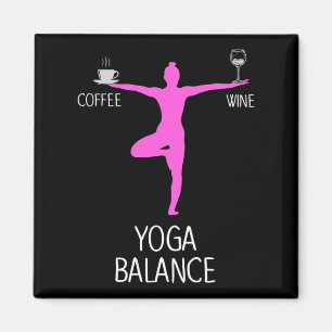 Yoga Wine and Coffee Lover Magnet
