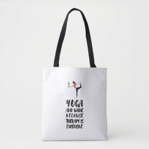 Yoga & Wine Tote Bag