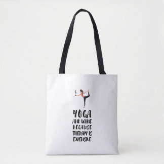 Yoga & Wine Tote Bag