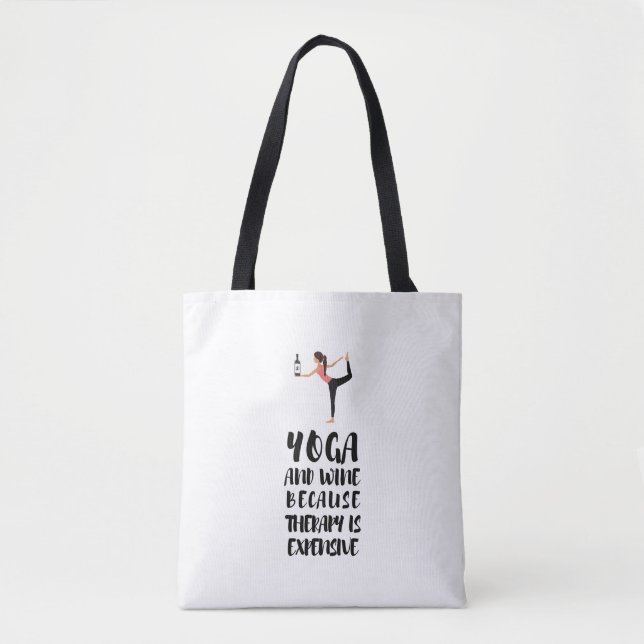 Yoga & Wine Tote Bag (Front)