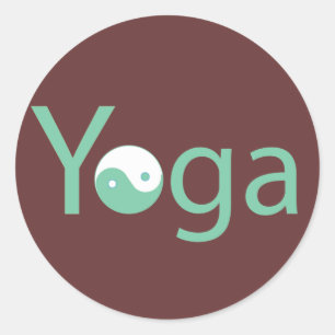 Yoga with Yin Yang Classic Round Sticker