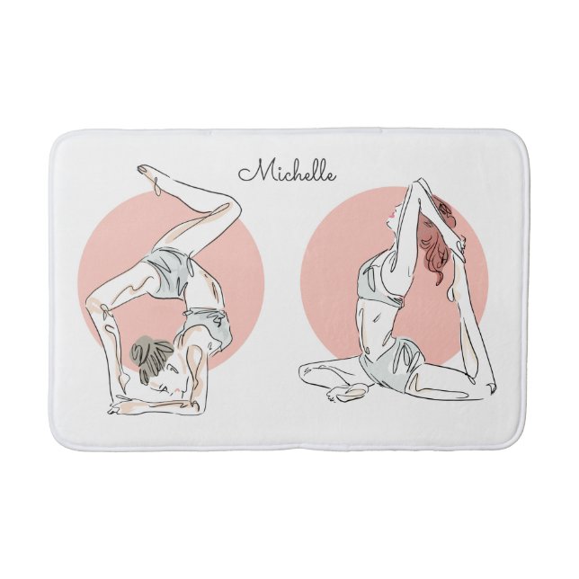 Yoga Woman custom name bath mats (Front)