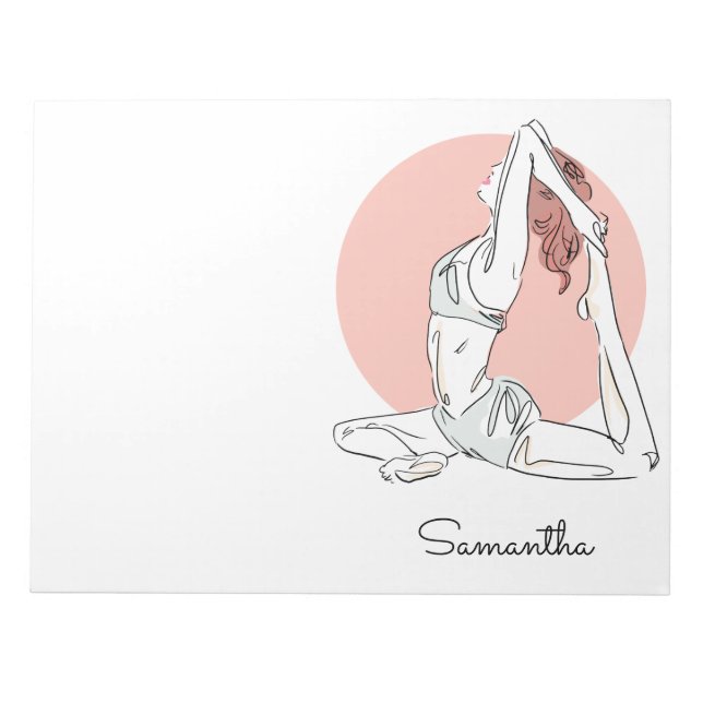 Yoga Woman custom name notepad (Front)