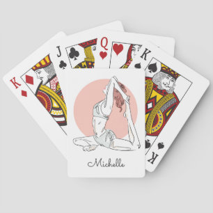 Yoga Woman custom name playing cards