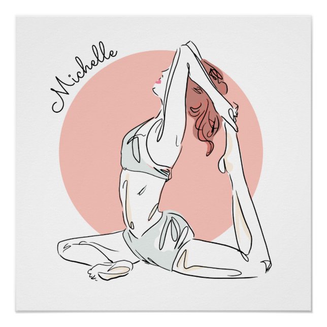 Yoga Woman custom name poster (Front)