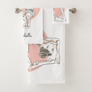 Yoga Woman custom name towel set