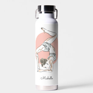 Yoga Woman custom name Water Bottle