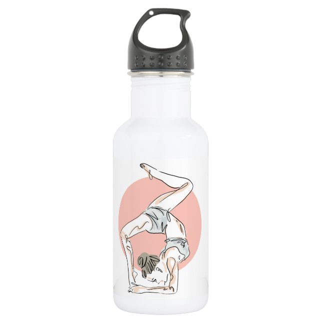 Yoga Woman custom name water bottles (Front)