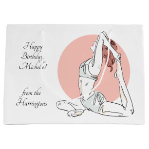 Yoga Woman custom text gift bag