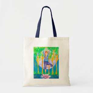 Yoga Woman Full Moon Tote Bag
