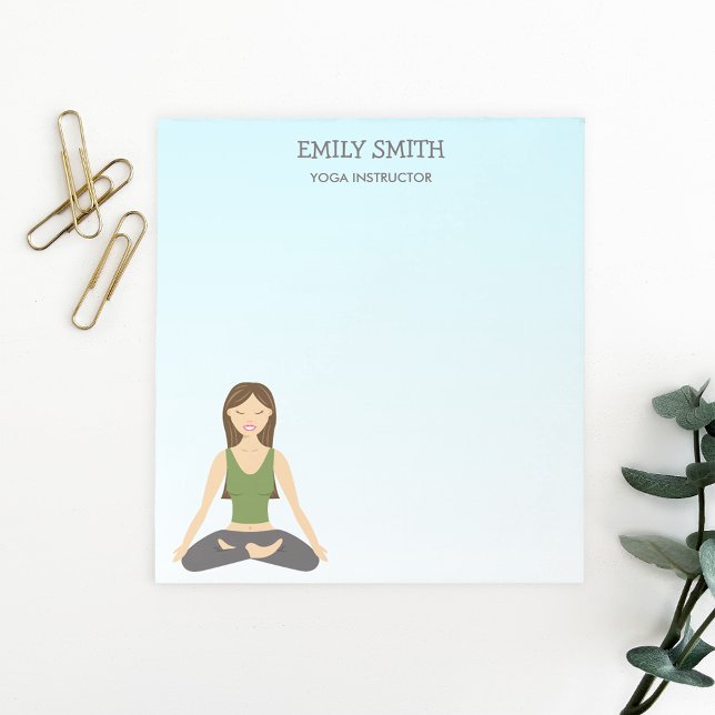 Yoga Woman In Lotus Pose And Yoga Instructor Text Notepad (Creator Uploaded)