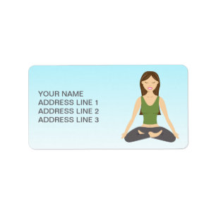 Yoga Woman In Lotus Pose Label