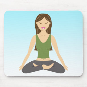 Yoga Woman In Lotus Pose Mouse Mat
