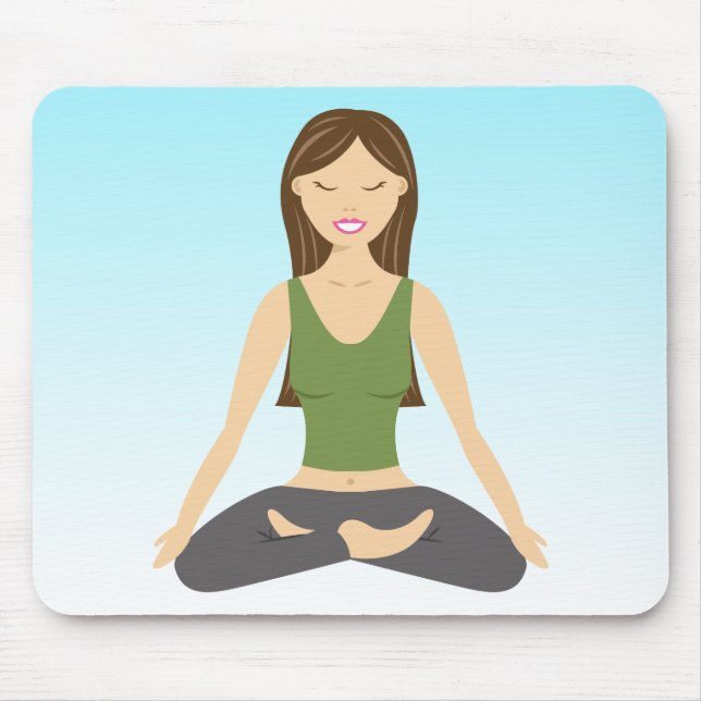 Yoga Woman In Lotus Pose Mouse Mat (Front)