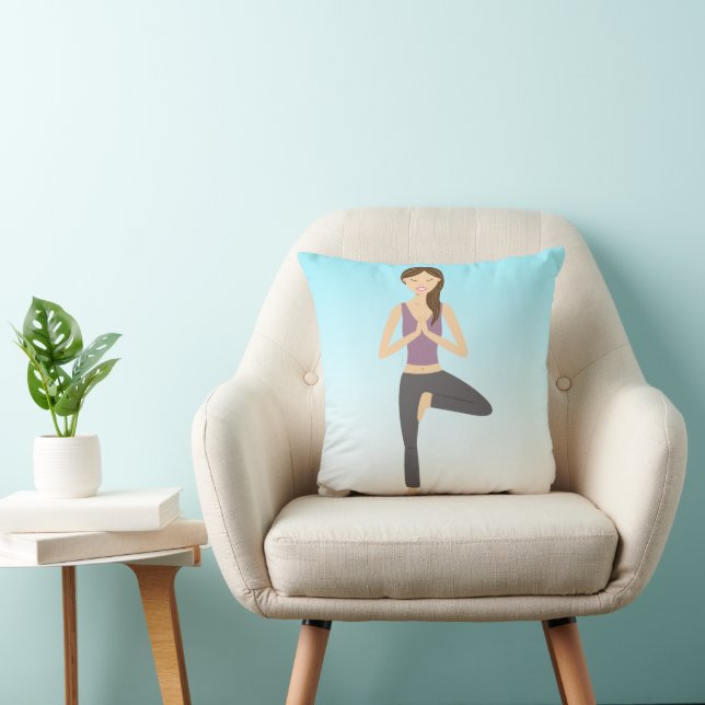 Yoga Woman In Tree Pose Cushion (Chair)