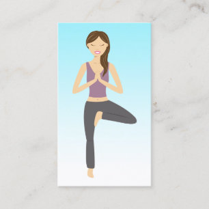 Yoga Woman In Tree Pose Yoga Instructor Business Card