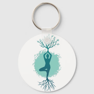 Yoga Woman Key Ring