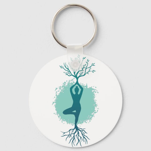 Yoga Woman Key Ring (Front)