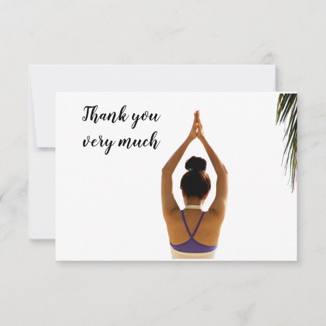 Yoga woman posing yoga Thank you card (Front)