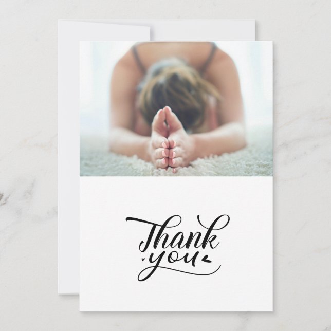 Yoga Women on Sunset Background   Thank You Card (Front)