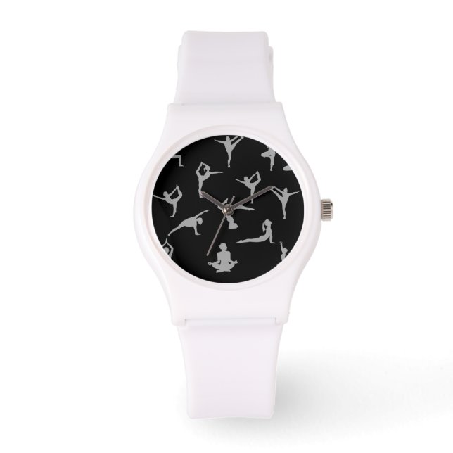 YOGA WOMEN POSES(WHITE) WATCH (Front)