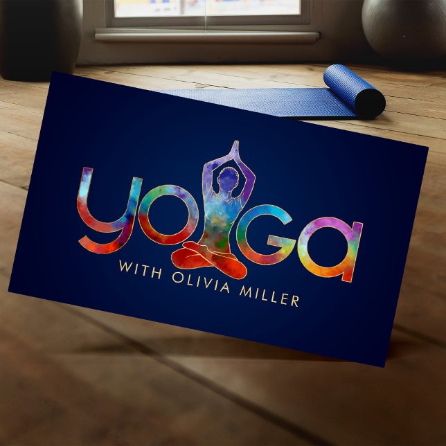 Yoga Word Art -Colourful Illustration Business Card (Creator Uploaded)