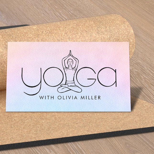 Yoga Word Art - Hand drawn illustration Business Card (Creator Uploaded)