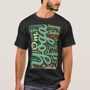 Yoga Word Cloud Colourful Yoga Word Cloud T-Shirt